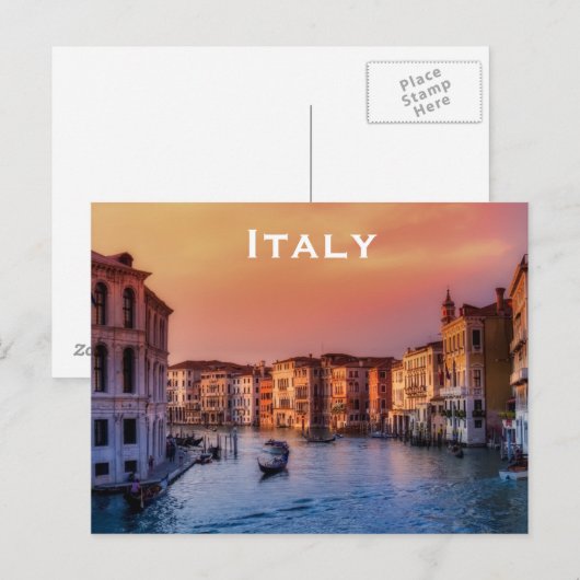 Italië reistoerisme in de binnenvaart briefkaart (Voorkant / Achterkant)