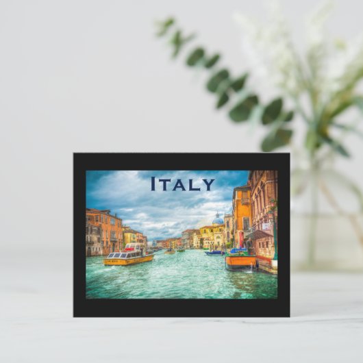 Italië reistoerisme in de binnenvaart briefkaart (Staand voorkant)