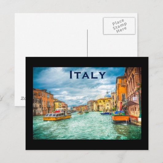 Italië reistoerisme in de binnenvaart briefkaart (Voorkant / Achterkant)