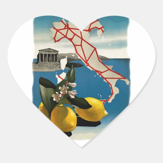  Italië reizen Hart Sticker (Voorkant)
