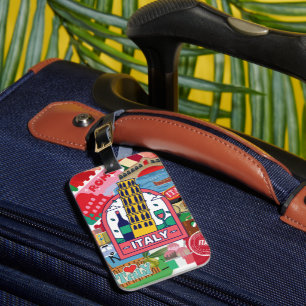 Italië reizen - postzegels en stickers bagagelabel