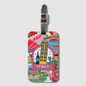 Italië reizen - postzegels en stickers bagagelabel (Voorkant (verticaal))