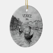 Italië Reizen - Ventilator zwart-wit souvenir Keramisch Ornament (Rechts)