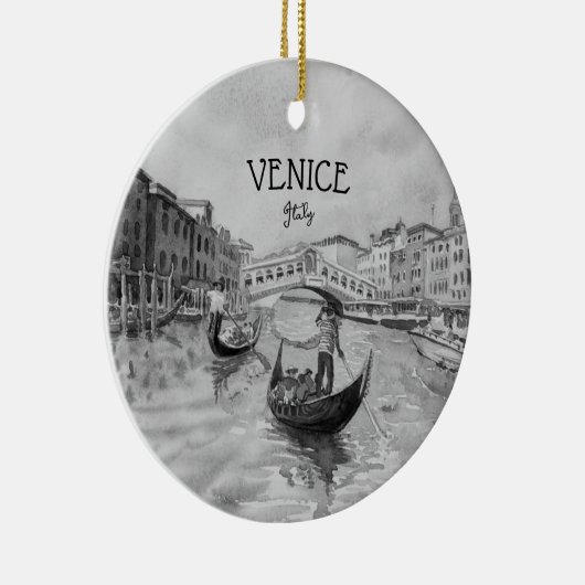 Italië Reizen - Ventilator zwart-wit souvenir Keramisch Ornament (Rechts)