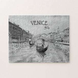 Italië Reizen - Ventilator zwart-wit souvenir Legpuzzel