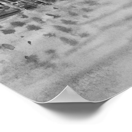 Italië Reizen - Ventilator zwart-wit souvenir Poster (Hoek)