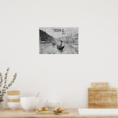 Italië Reizen - Ventilator zwart-wit souvenir Poster (Keuken)
