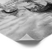 Italië Reizen - Ventilator zwart-wit souvenir Poster (Hoek)