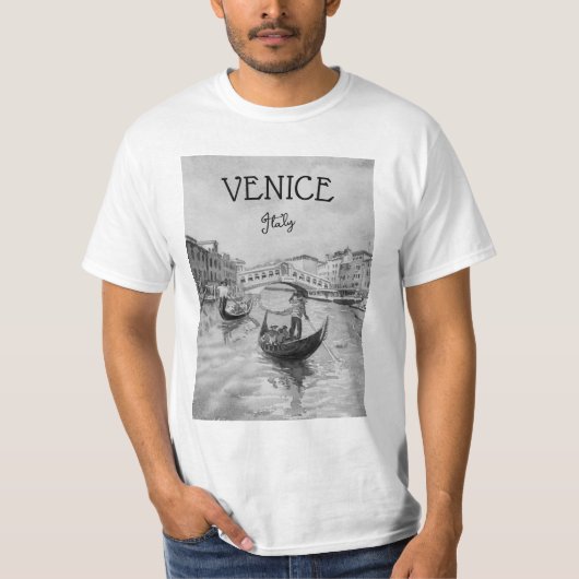 Italië Reizen - Ventilator zwart-wit souvenir T-shirt (Voorkant)