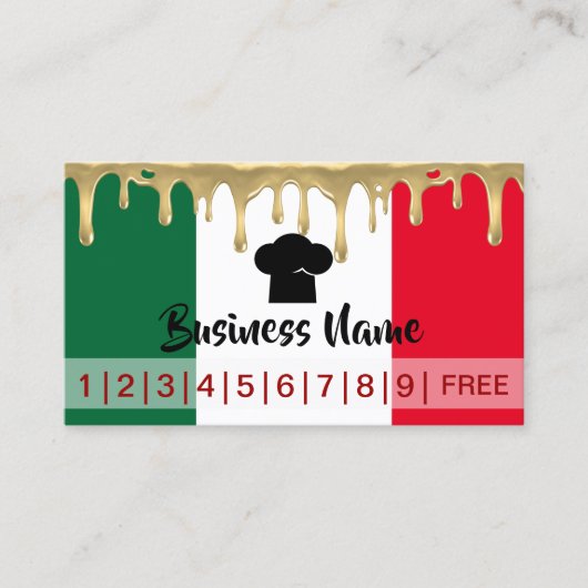 Italië Restaurant Pizza Loyalty Punch (Voorkant)