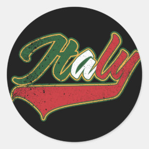 Italië Retro Ronde Sticker