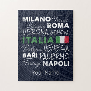 Italië Retro stad en vlag vakantie souvenir Legpuzzel