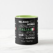 Italië Retro stad en vlag  vakantie souvenir Mok (Midden)