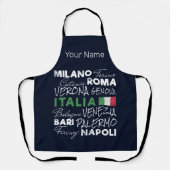 Italië Retro stad en vlag  vakantie souvenir Schort (Voorkant)