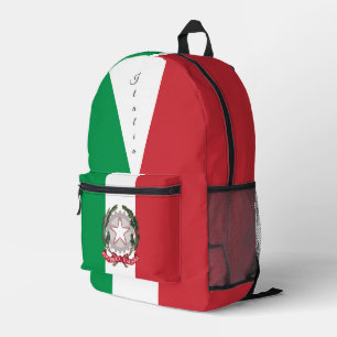Italië, rode / groene rugzak, Italiaanse vlag Bedrukte Rugzak