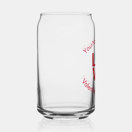 Italië Rode LOVE Vlag Gepersonaliseerd Blikvorm Glas (Rechts)