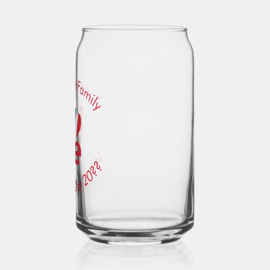 Italië Rode LOVE Vlag Gepersonaliseerd Blikvorm Glas (Links)