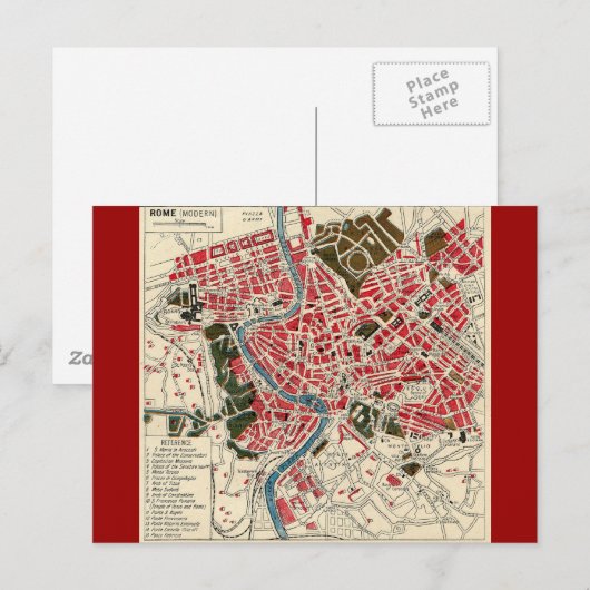  Italië Romakaart Rome Briefkaart (Voorkant / Achterkant)