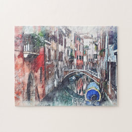 Italië Romance van de reflectie op het kanaal van Legpuzzel