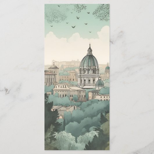 Italië Rome Bestemming Bruiloft Menu (Achterkant)