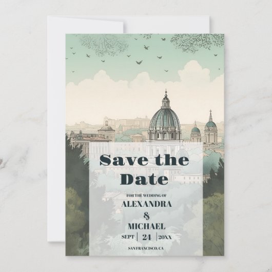 Italië Rome Bestemming Bruiloft Save The Date (Voorkant)