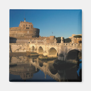 Italië, Rome, Castel Sant'Angelo en de rivier de Magneet