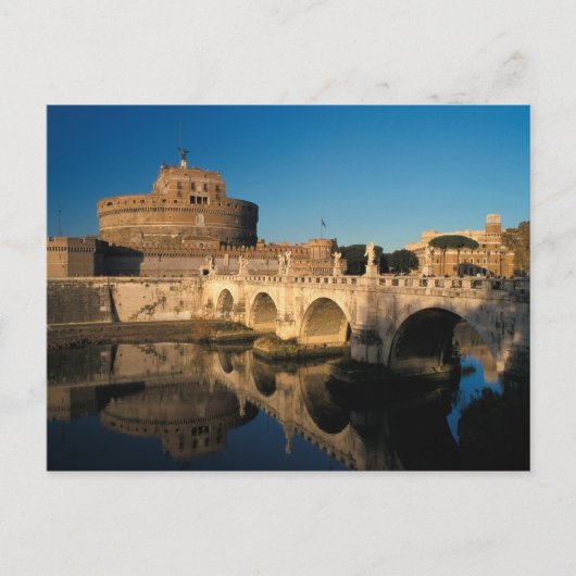 Italië, Rome, Castel Sant'Angelo en rivier Briefkaart (Voorkant)