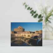 Italië, Rome, Castel Sant'Angelo en rivier Briefkaart (Staand voorkant)