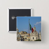 Italië, Rome. Italiaanse vlag Vierkante Button 5,1 Cm (Voorkant /achterkant)
