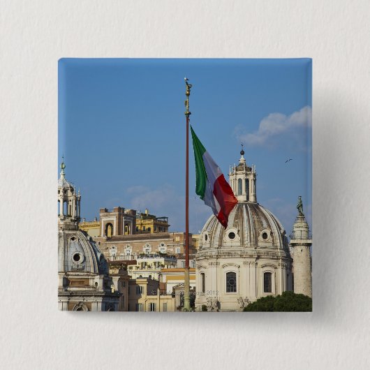 Italië, Rome. Italiaanse vlag Vierkante Button 5,1 Cm (Voorkant)