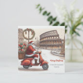Italië Rome Kerst Waterverf Afbeelding Feestdagenkaart (Staand voorkant)