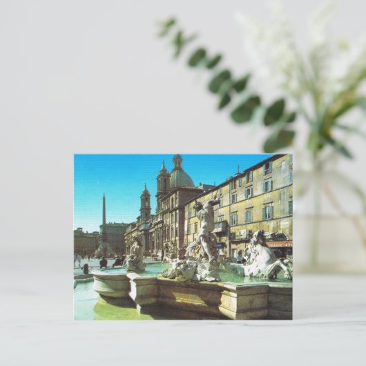  Italië, Rome, Piazza Navonna Briefkaart (Staand voorkant)