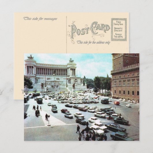 Italië, Rome, Piazza Venezia Briefkaart (Voorkant / Achterkant)