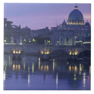 Italië, Rome Sint-Pieter en Ponte Sant Angelo, Tegeltje