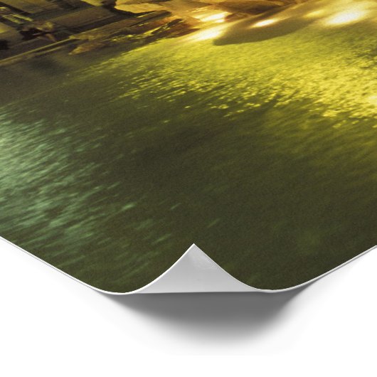 Italië, Rome. Trevi-fontein 's nachts. Poster (Hoek)