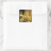 Italië, Rome. Trevi-fontein 's nachts. Vierkante Sticker (Tas)