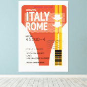Italië Rome vakantie ticket Canvas Afdruk (Insitu (Houten vloer))