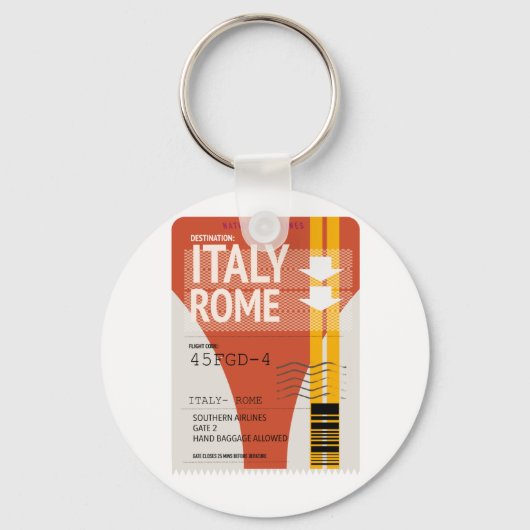 Italië Rome vakantie ticket Sleutelhanger (Voorkant)