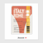 Italië Rome vakantie ticket Sticker (Vel)