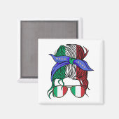 Italië rommelig broodje met Italiaanse vlag Magneet (Voorkant / Achterkant)