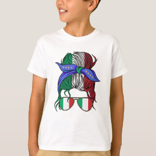 Italië rommelig broodje met Italiaanse vlag T-shirt