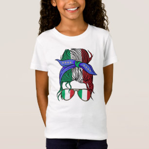 Italië rommelig broodje met Italiaanse vlag T-shirt