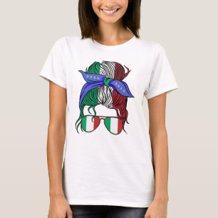 Italië rommelig broodje met Italiaanse vlag T-shirt