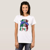 Italië rommelig broodje met Italiaanse vlag T-shirt (Voorkant volledig)