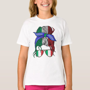 Italië rommelig broodje met Italiaanse vlag T-shirt
