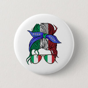 Italië rommelige knot met Italiaanse vlag Ronde Button 5,7 Cm