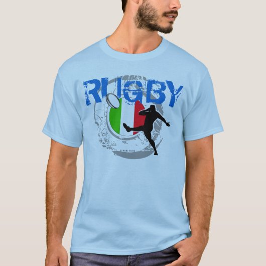 Italië Rugby Fans T-Shirt Kick (Voorkant)