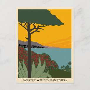 Italië San Remo Vintage Travel Poster Briefkaart