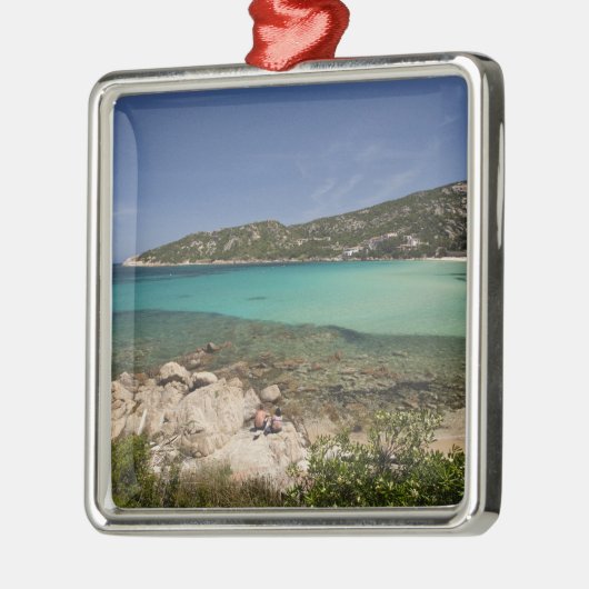 Italië, Sardinië, Baja Sardinië. Resort strand. Metalen Ornament (Links)