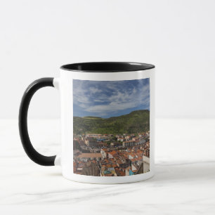 Italië, Sardinië, Bosa. Gezicht op de stad vanaf C Mok